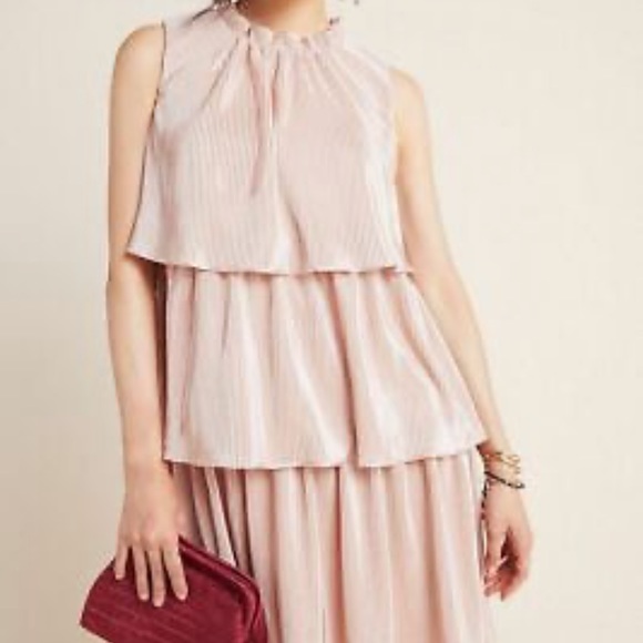 Anthropologie Dresses & Skirts - Ro & De Anthropologie Estelle Pink Tiered Tunic Dress Size Small NWT